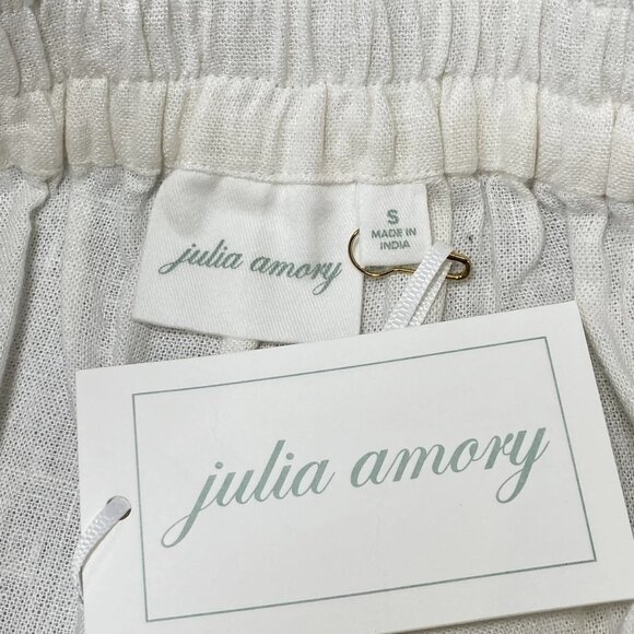 Julia Amory Women’s Obe Linen-Blend Wide Leg Pull-On Pants Size S White - Picture 4 of 6